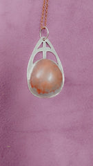 Sterling Silver Rough Coral Necklace w/Copper 20 inch Chain