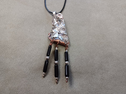 Sterling Silver and Obsidian Necklace