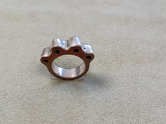 Copper  and Sterling Silver Knuckle  Ring