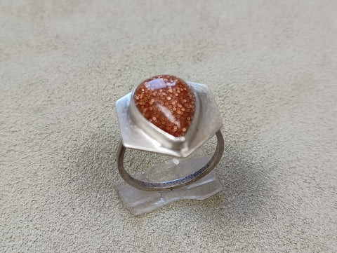Sterling Silver Goldstone Ring