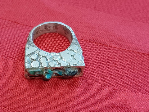Sterling Silver Ring with Blue Stone