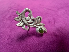 Rustic Sterling Silver  and Obsidian Ring