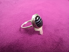 Classic Sterling Silver Black Lace Agate