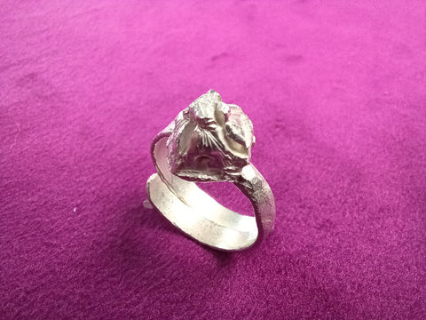 Rustic Adjustable Sterling Silver Ring