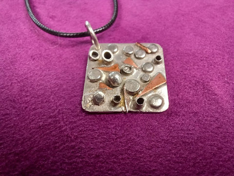 Rustic Copper and Sterling Silver Industrial Necklace