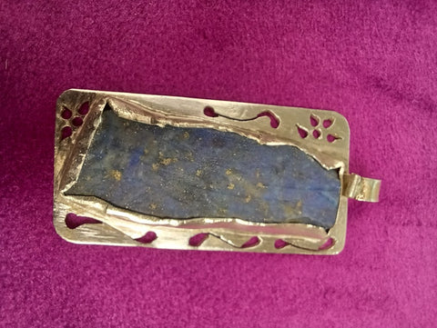 Rustic Sterling Silver and Sodalite Necklace