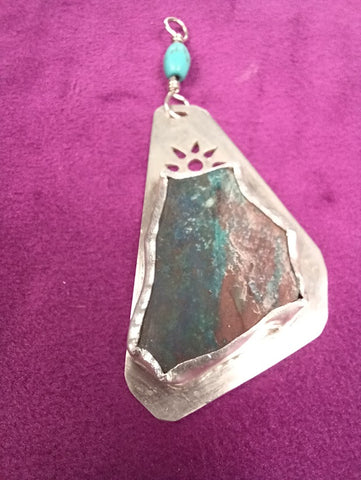 Rustic Sterling Silver and Jasper Necklace