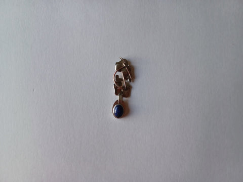 Sterling silver, copper and lapis lazuli pendant