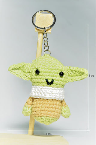 Knitted Baby Yoda key chain