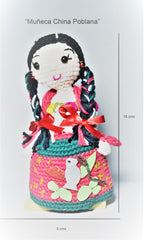 Kary Gurumi knitted cotton China Poblana doll