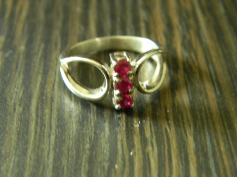 Sterling Silver Laboratory Made  Ruby Ring
