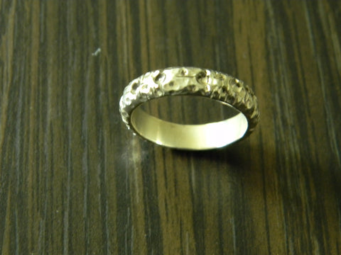 Men's Sterling Silver Hammered Ring