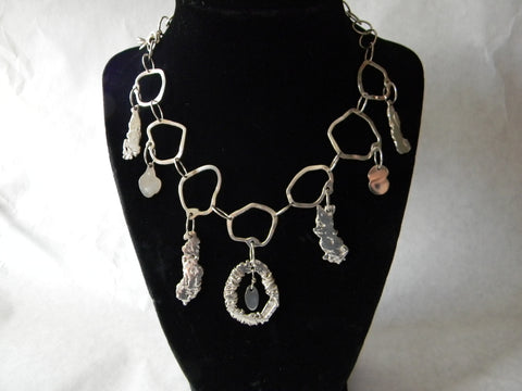 Sterling Silver Necklace with Charms