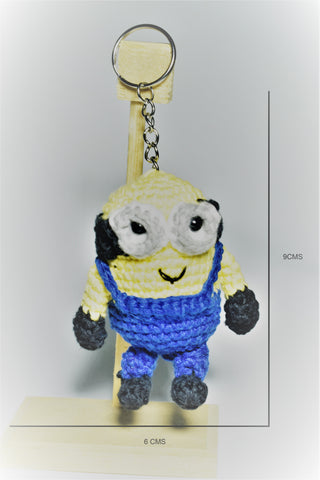 Knitted Minion key chain