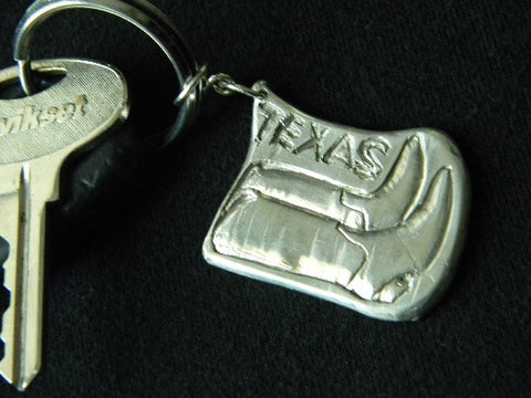 Sterling Silver Boots Key Chain and Stainless Steel Key Ring