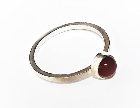 Sterling Silver and Garnet  Ring
