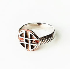 Copper and silver ring