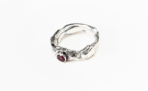 Sterling Silver and Ruby Ring