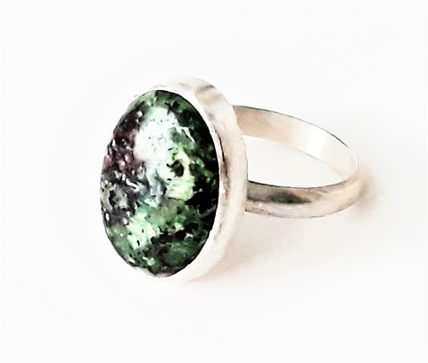 Sterling Silver and  Chrome Diopside Ring