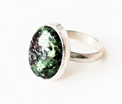 Sterling Silver and  Chrome Diopside Ring
