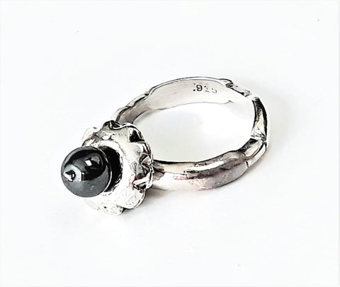 Sterling Silver and Hematite Ring