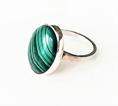 Sterling Silver and Malachite Ring