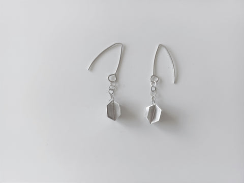 Sterling silver hexagon earrings