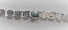 Sterling silver and jade bracelet