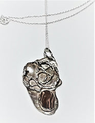 Recycled Sterling Silver and Tiger Eye Necklace with 18 inch Chain