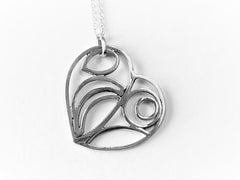 Valentines sterling silver heart necklace