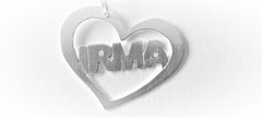 Sterling silver heart necklace with name