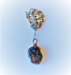 Sterling silver and lapis lazulli wrapped stone pendant