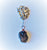 Sterling silver and lapis lazulli wrapped stone pendant