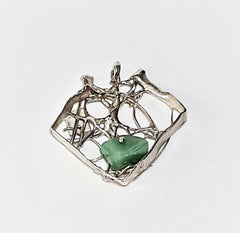Recycled Sterling Silver and Aventurine Pendant