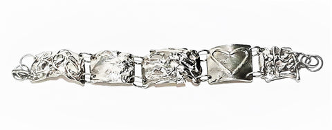 Handcrafted sterling silver free form bracelet