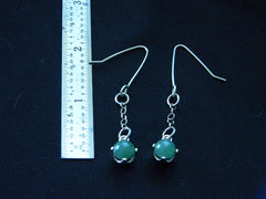 Athena Silversmith Handcrafted  Sterling Silver and Aventurine Earrings