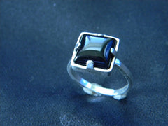 Sterling Silver and Obsidian Ring