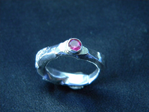 Sterling Silver and Ruby Ring